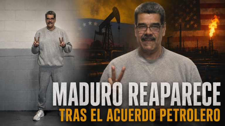 Nicolás Maduro vestido con ropa gris y haciendo la señal de victoria en una fotografía atribuida a una instalación penitenciaria federal de Nueva York.